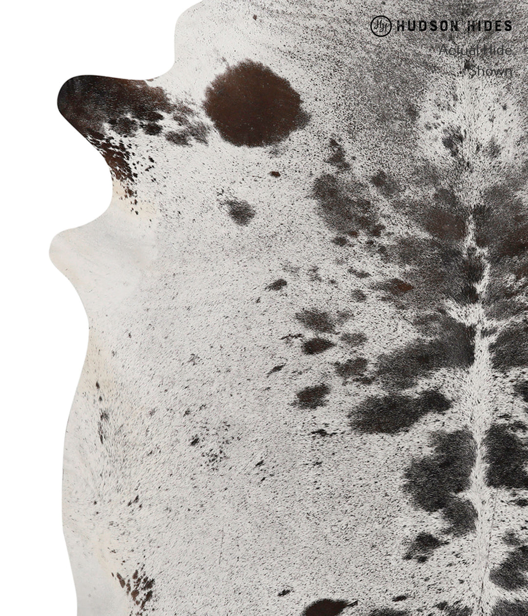 Salt and Pepper Black X-Large Brazilian Cowhide Rug 7'1"H x 6'7"W #815
