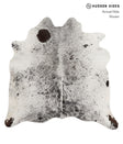 Salt and Pepper Black Large Brazilian Cowhide Rug 5'10"H x 5'11"W #81609 by Hudson Hides