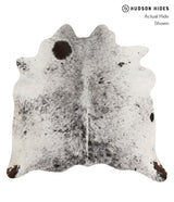Salt and Pepper Black Large Brazilian Cowhide Rug 5'10"H x 5'11"W #81609 by Hudson Hides