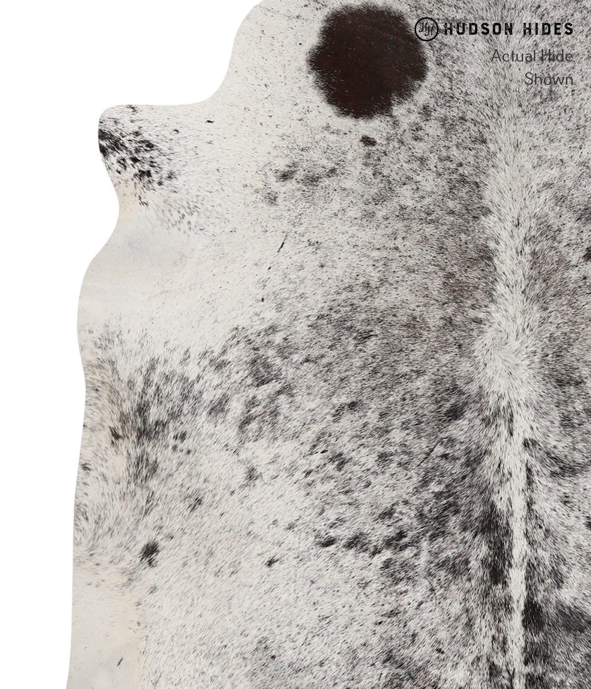 Salt and Pepper Black Large Brazilian Cowhide Rug 5'10"H x 5'11"W #81609 by Hudson Hides
