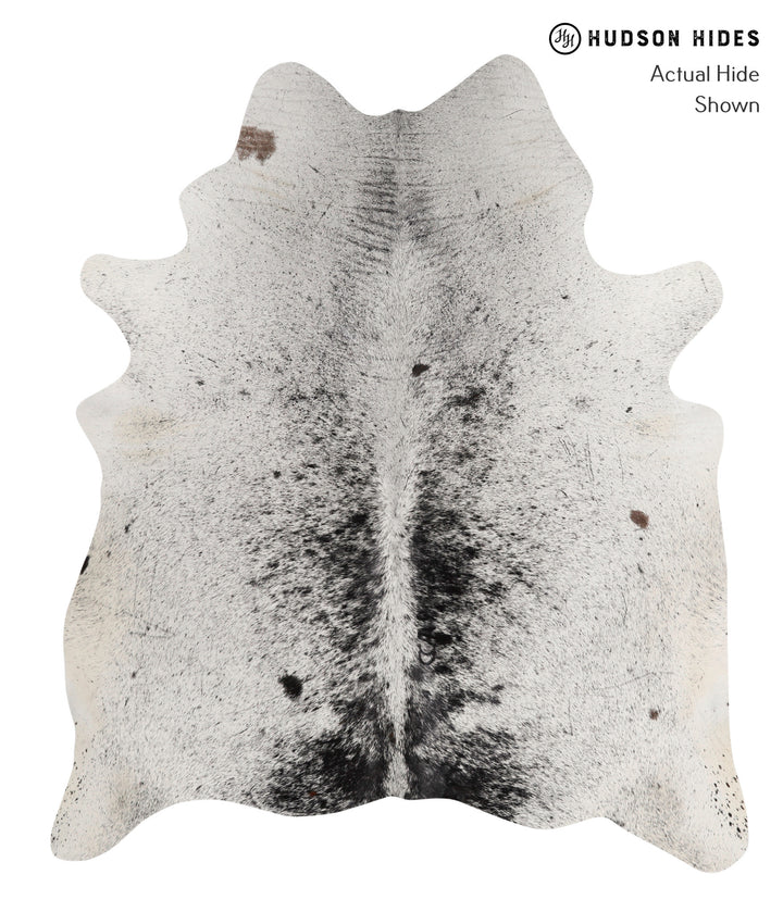 Salt and Pepper Black X-Large Brazilian Cowhide Rug 7'2"H x 6'1"W #81660 by Hudson Hides