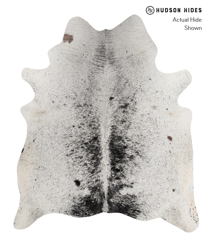 Salt and Pepper Black X-Large Brazilian Cowhide Rug 7'2"H x 6'1"W #81660 by Hudson Hides