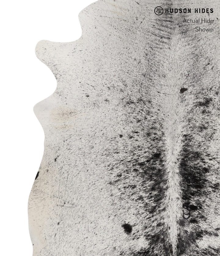 Salt and Pepper Black X-Large Brazilian Cowhide Rug 7'2"H x 6'1"W #81660 by Hudson Hides