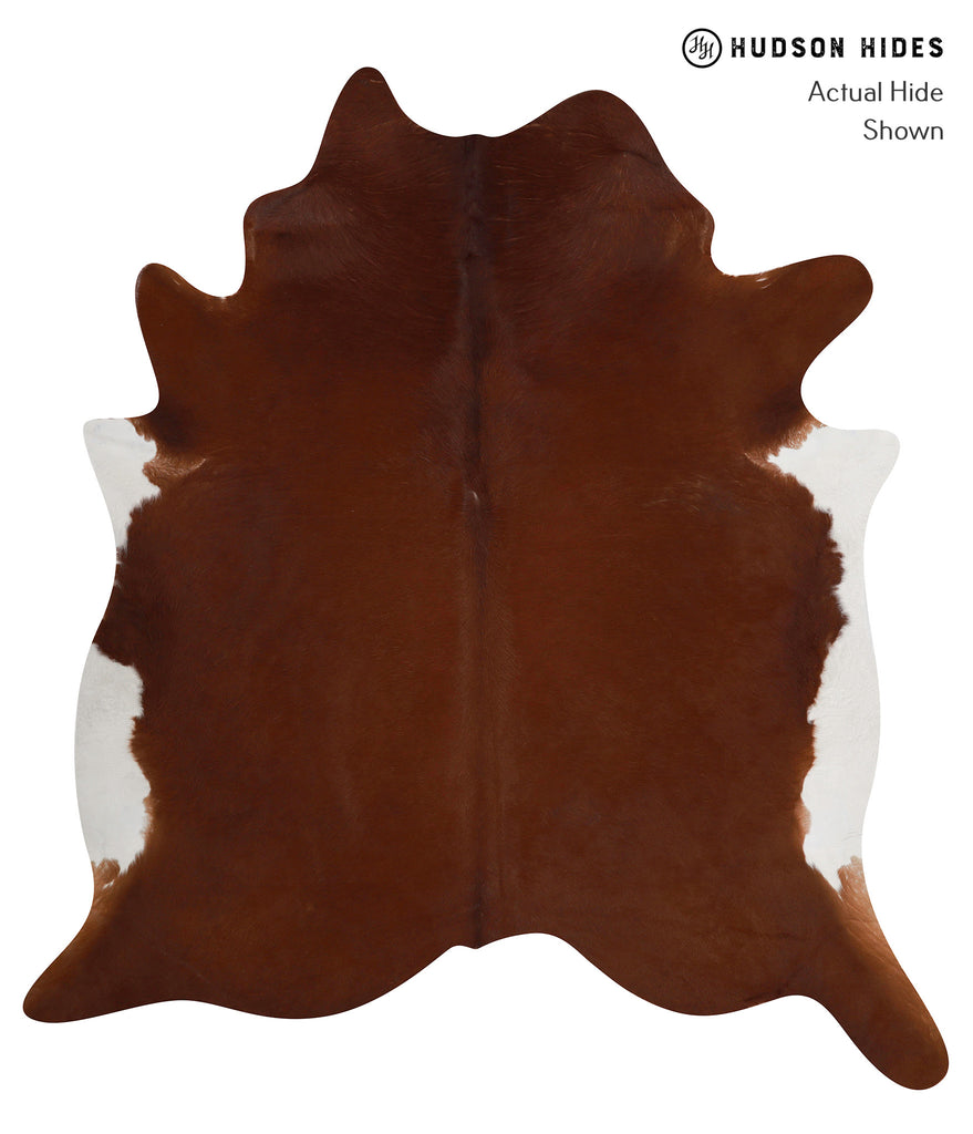 Brown and White Regular XX-Large Brazilian Cowhide Rug 7'6"H x 6'10"W #81678 by Hudson Hides