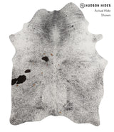 Salt and Pepper Black X-Large Brazilian Cowhide Rug 7'1"H x 5'8"W #81692 by Hudson Hides