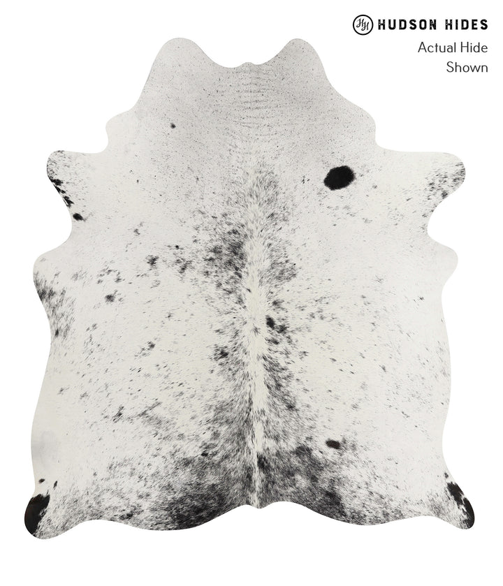 Salt and Pepper Black Large Brazilian Cowhide Rug 6'0"H x 5'4"W #81711 by Hudson Hides