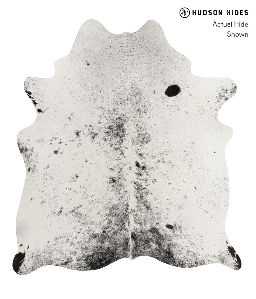 Salt and Pepper Black Large Brazilian Cowhide Rug 6'0"H x 5'4"W #81711 by Hudson Hides