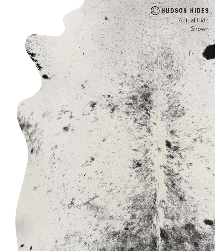 Salt and Pepper Black Large Brazilian Cowhide Rug 6'0"H x 5'4"W #81711 by Hudson Hides