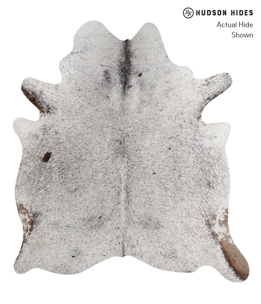 Salt and Pepper Brown X-Large Brazilian Cowhide Rug 7'1"H x 6'6"W #81717 by Hudson Hides