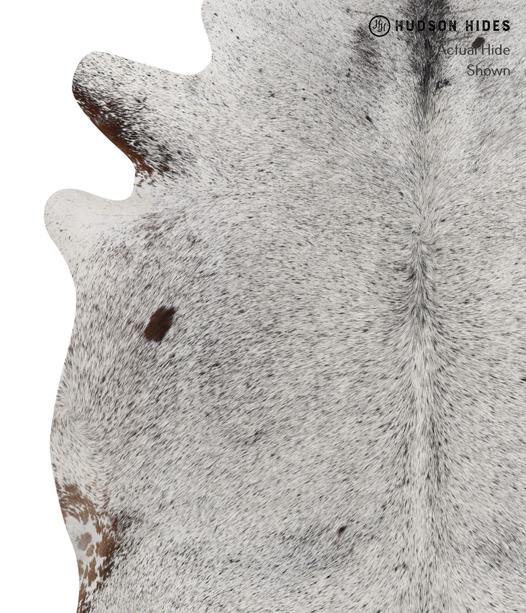 Salt and Pepper Brown X-Large Brazilian Cowhide Rug 7'1"H x 6'6"W #817