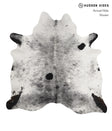Salt and Pepper Black X-Large Brazilian Cowhide Rug 6'6"H x 6'7"W #81719 by Hudson Hides