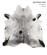 Salt and Pepper Black X-Large Brazilian Cowhide Rug 6'6"H x 6'7"W #81719 by Hudson Hides