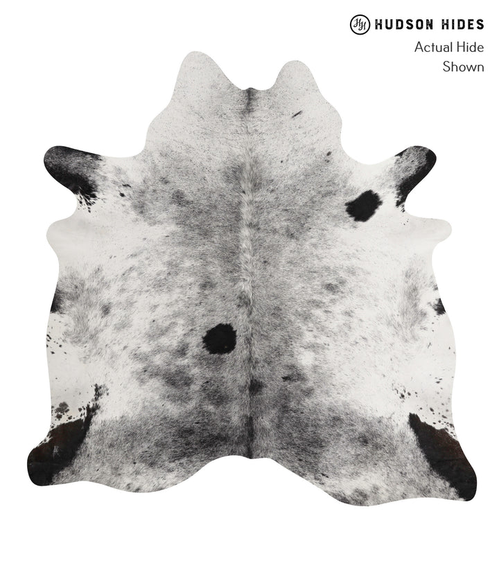 Salt and Pepper Black X-Large Brazilian Cowhide Rug 6'6"H x 6'7"W #81719 by Hudson Hides