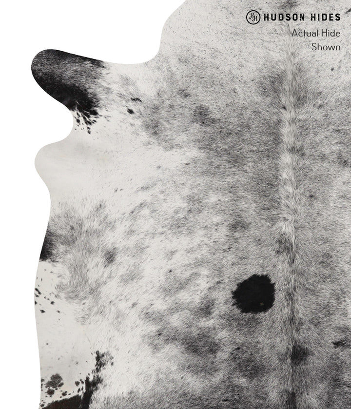 Salt and Pepper Black X-Large Brazilian Cowhide Rug 6'6"H x 6'7"W #81719 by Hudson Hides