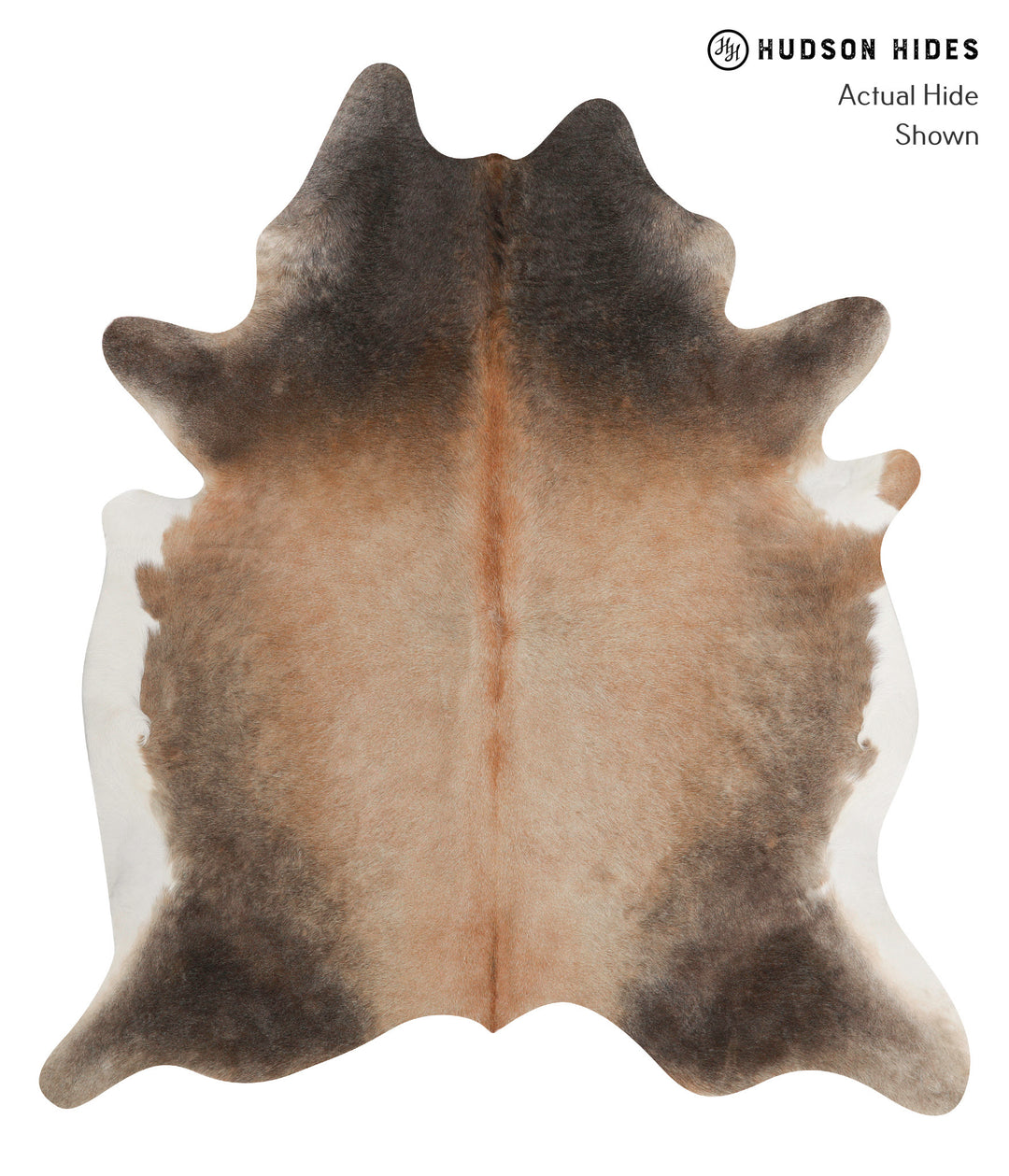 Grey with Beige X-Large Brazilian Cowhide Rug 7'2"H x 6'4"W #81940 by 