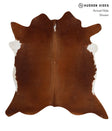 Brown and White Regular XX-Large Brazilian Cowhide Rug 7'5"H x 7'1"W #82001 by Hudson Hides