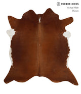 Brown and White Regular XX-Large Brazilian Cowhide Rug 7'5"H x 7'1"W #82001 by Hudson Hides