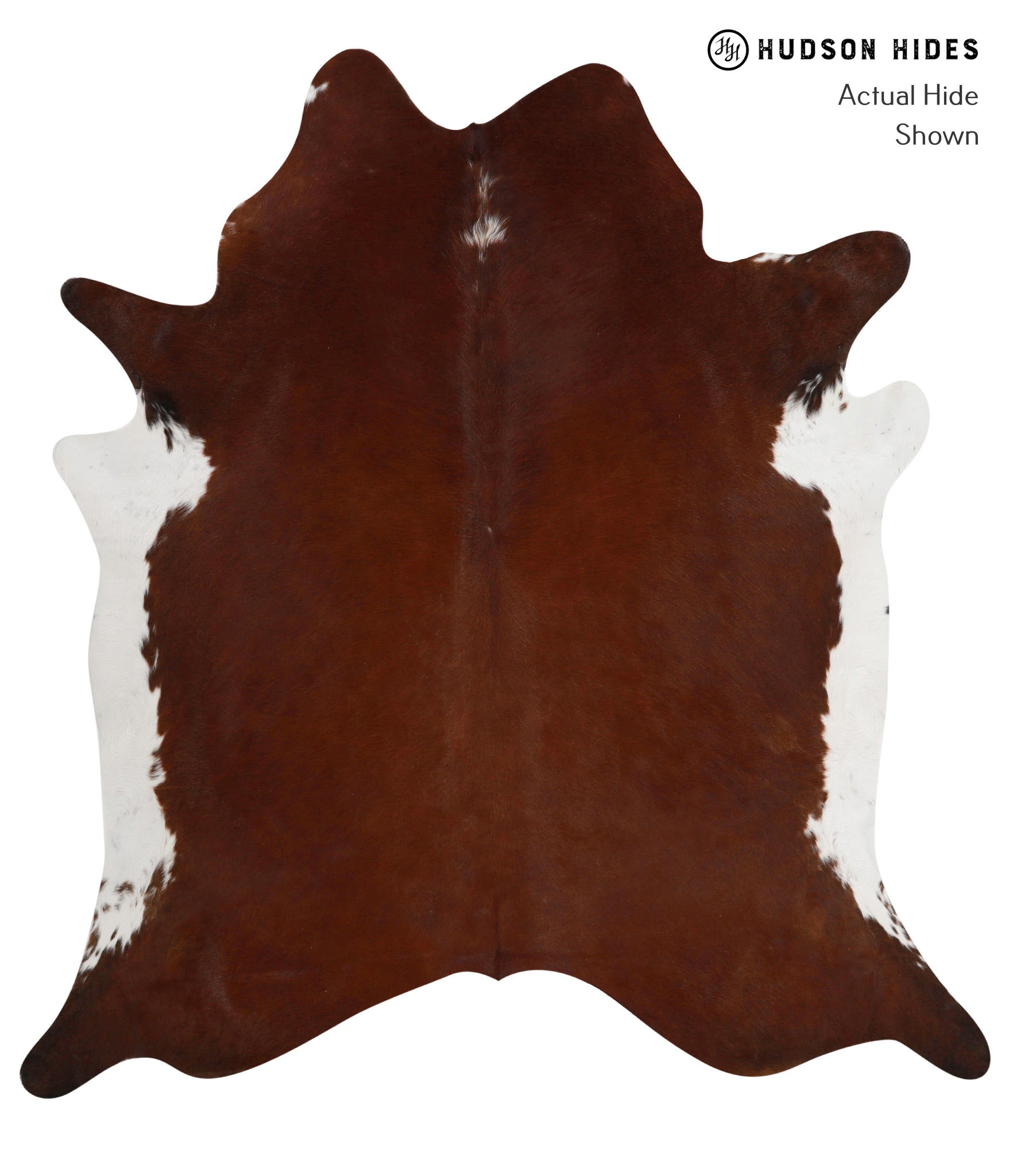 Brown and White Regular Cowhide Rug #82087