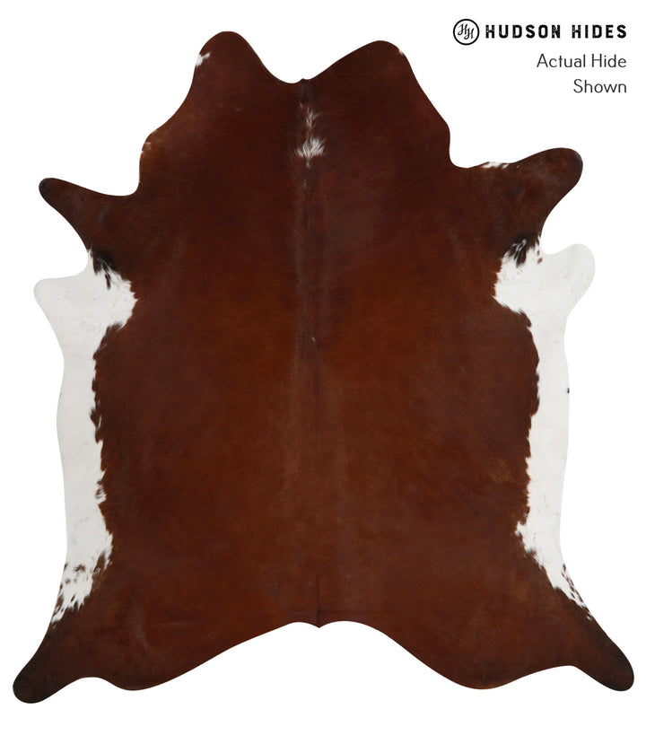 Brown and White Regular XX-Large Brazilian Cowhide Rug 7'4"H x 6'10"W #82087 by Hudson Hides