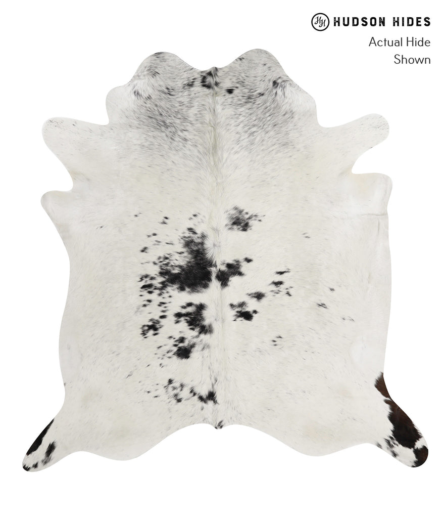 Salt and Pepper Black XX-Large Brazilian Cowhide Rug 7'5"H x 7'2"W #82187 by Hudson Hides