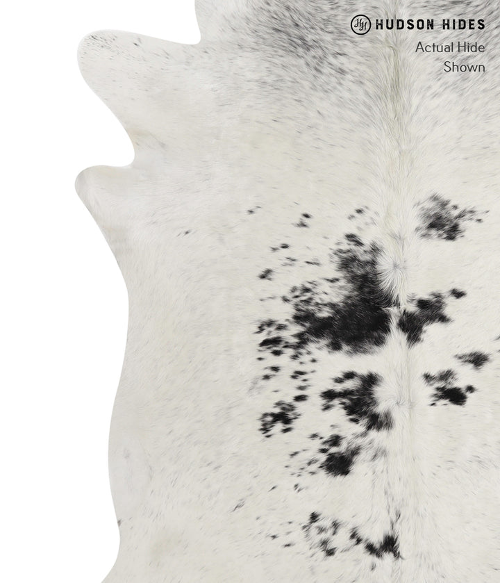 Salt and Pepper Black XX-Large Brazilian Cowhide Rug 7'5"H x 7'2"W #82187 by Hudson Hides
