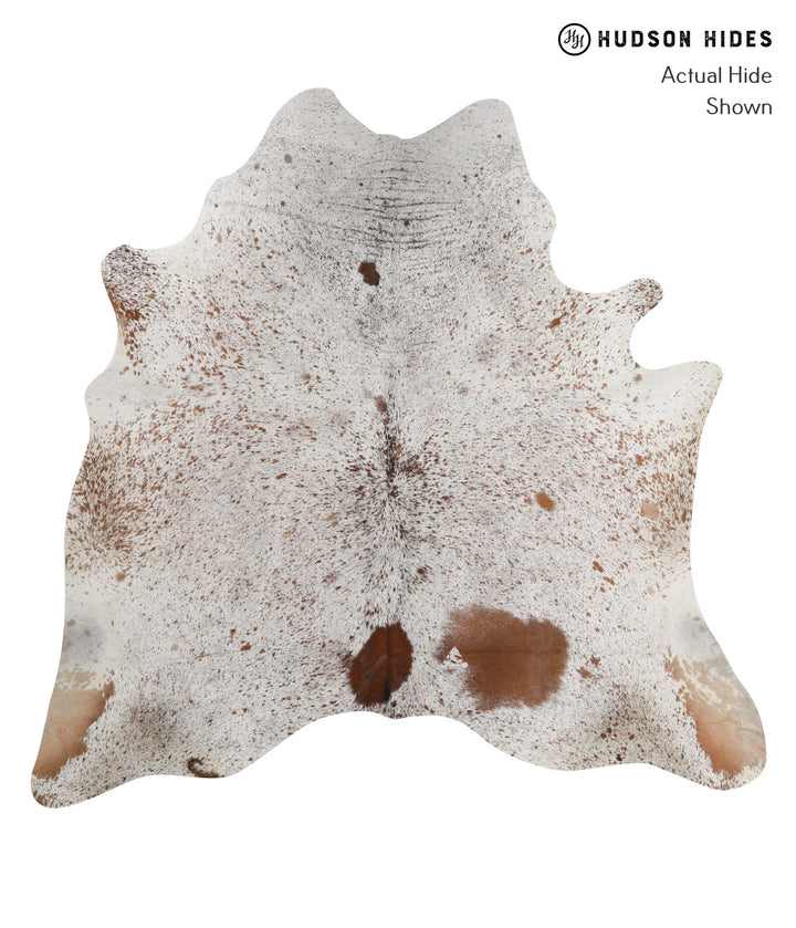 Salt and Pepper Brown X-Large Brazilian Cowhide Rug 6'10"H x 7'1"W #82220 by Hudson Hides