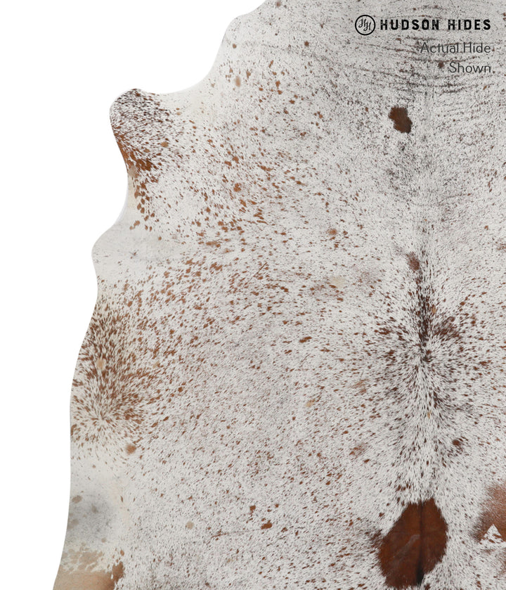 Salt and Pepper Brown X-Large Brazilian Cowhide Rug 6'10"H x 7'1"W #82220 by Hudson Hides