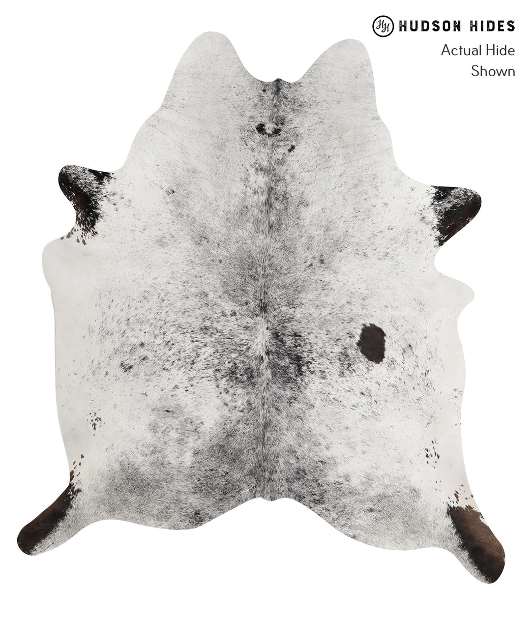 Salt and Pepper Black X-Large Brazilian Cowhide Rug 7'3"H x 6'5"W #822