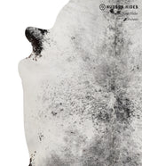 Salt and Pepper Black X-Large Brazilian Cowhide Rug 7'3"H x 6'5"W #82222 by Hudson Hides