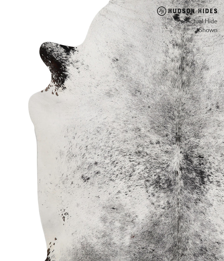 Salt and Pepper Black X-Large Brazilian Cowhide Rug 7'3"H x 6'5"W #82222 by Hudson Hides
