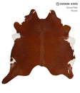 Brown and White Regular XX-Large Brazilian Cowhide Rug 7'7"H x 7'5"W #82270 by Hudson Hides