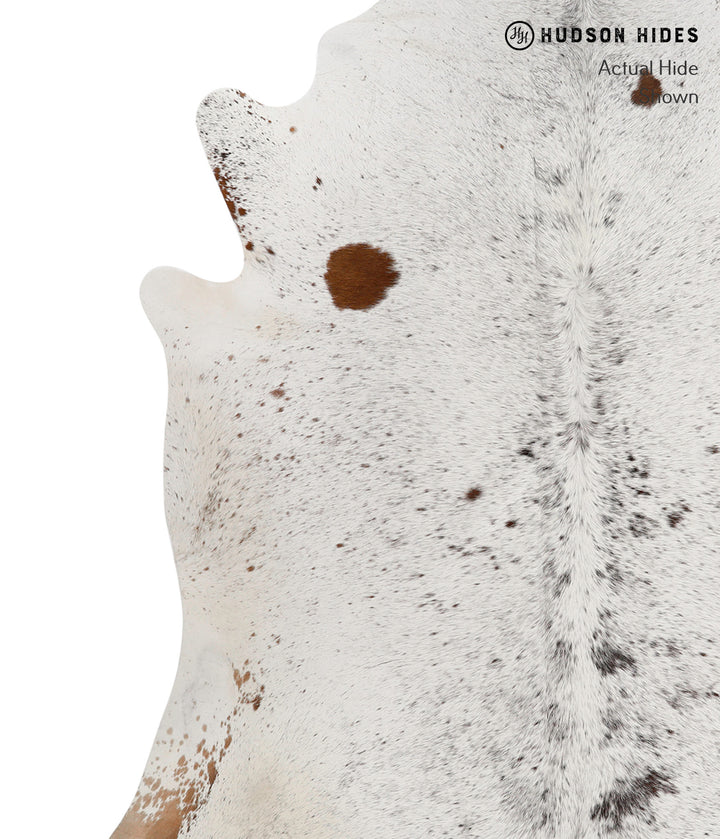 Salt and Pepper Brown XX-Large Brazilian Cowhide Rug 7'8"H x 6'6"W #82299 by Hudson Hides