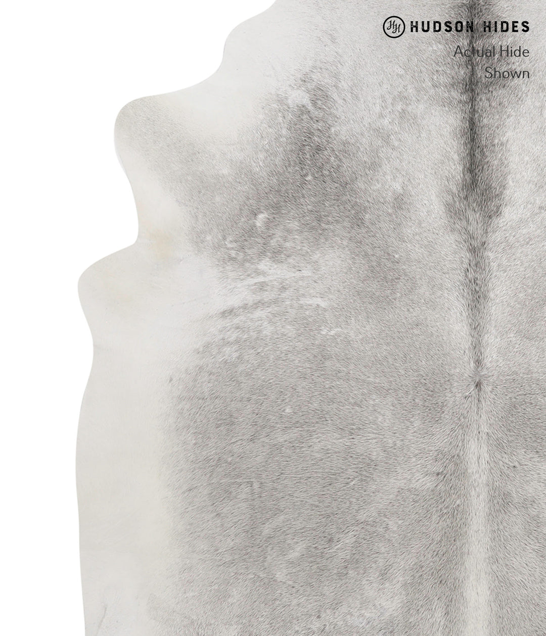 Medium Grey X-Large Brazilian Cowhide Rug 7'1"H x 5'11"W #82331 by Hud
