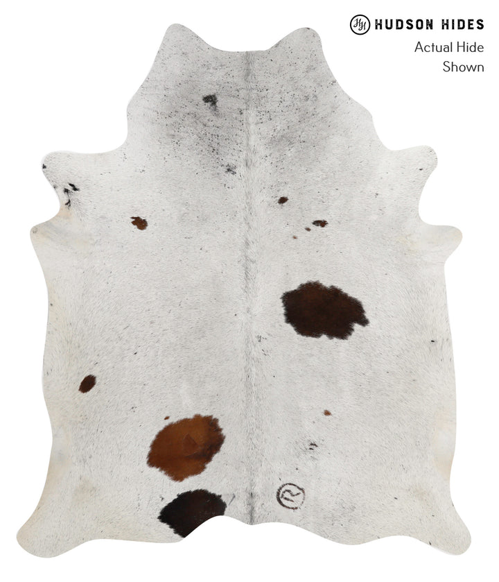 Salt and Pepper Brown X-Large Brazilian Cowhide Rug 7'1"H x 6'0"W #82438 by Hudson Hides