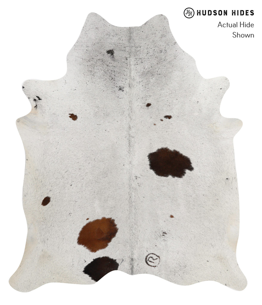 Salt and Pepper Brown X-Large Brazilian Cowhide Rug 7'1"H x 6'0"W #82438 by Hudson Hides