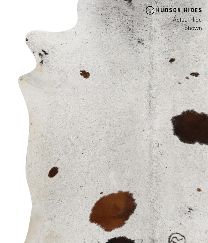 Salt and Pepper Brown X-Large Brazilian Cowhide Rug 7'1"H x 6'0"W #82438 by Hudson Hides