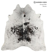 Salt and Pepper Black X-Large Brazilian Cowhide Rug 6'11"H x 6'6"W #82582 by Hudson Hides