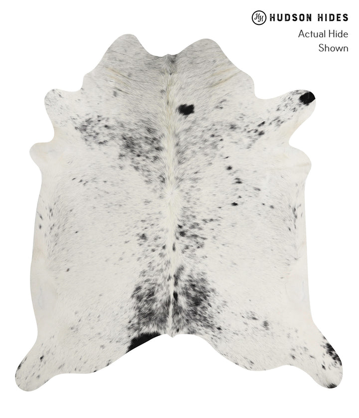 Salt and Pepper Black XX-Large Brazilian Cowhide Rug 7'9"H x 7'2"W #82585 by Hudson Hides