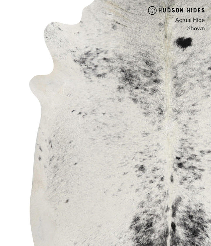 Salt and Pepper Black XX-Large Brazilian Cowhide Rug 7'9"H x 7'2"W #82585 by Hudson Hides
