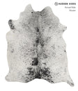 Salt and Pepper Black Large Brazilian Cowhide Rug 6'4"H x 5'4"W #82721 by Hudson Hides