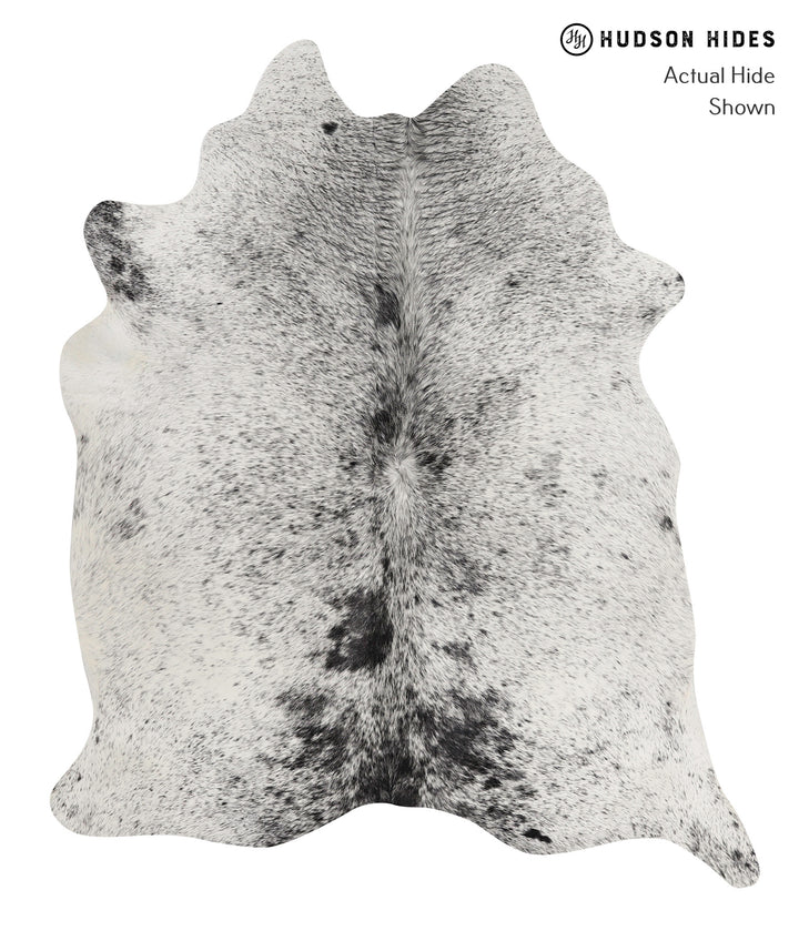 Salt and Pepper Black Large Brazilian Cowhide Rug 6'4"H x 5'4"W #82721 by Hudson Hides
