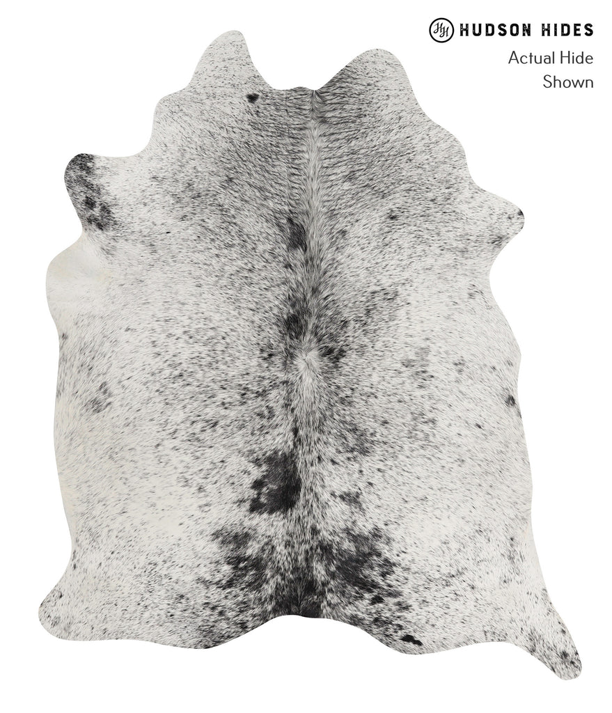 Salt and Pepper Black Large Brazilian Cowhide Rug 6'4"H x 5'4"W #82721 by Hudson Hides