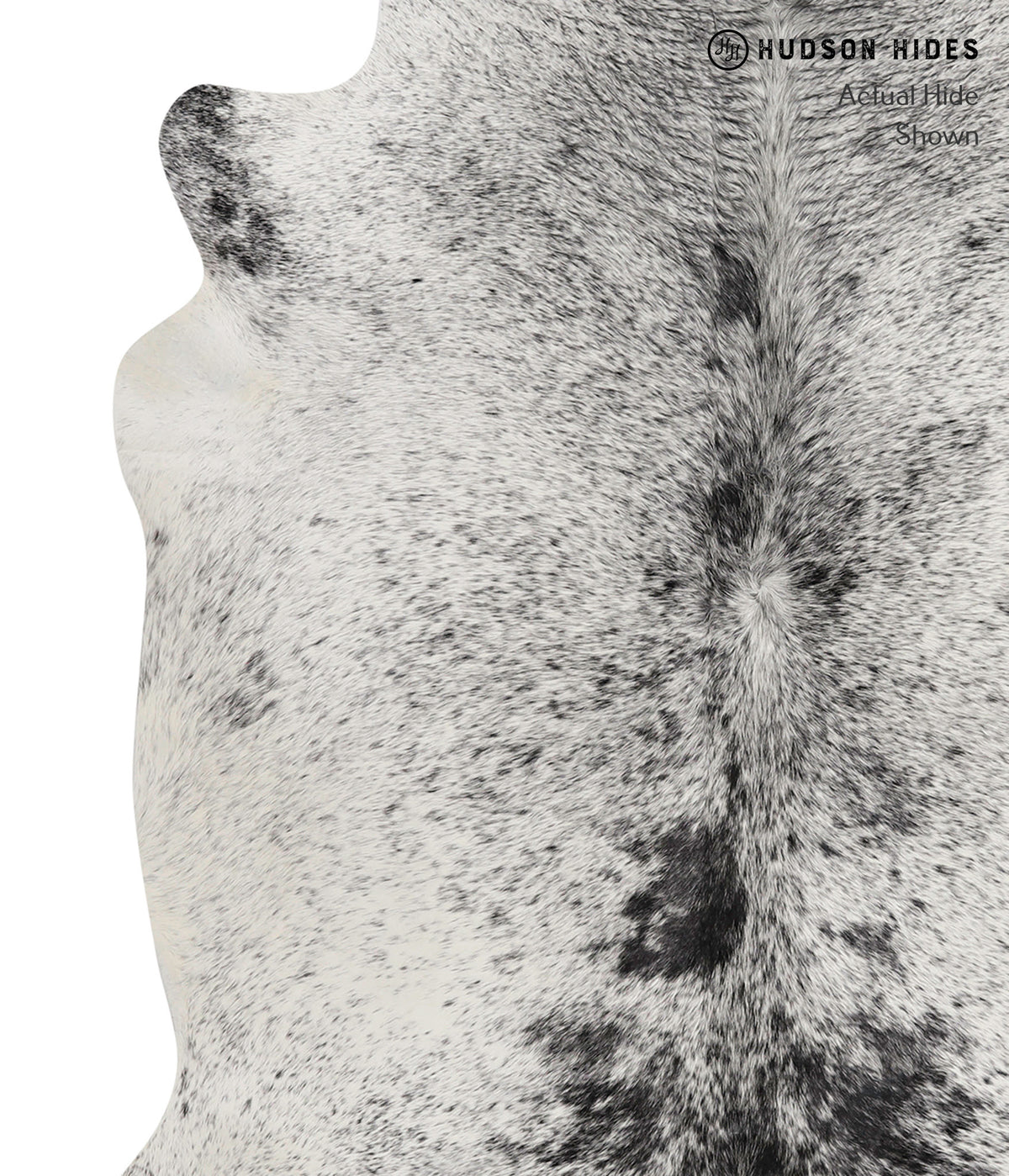 Salt and Pepper Black Large Brazilian Cowhide Rug 6'4"H x 5'4"W #82721 by Hudson Hides