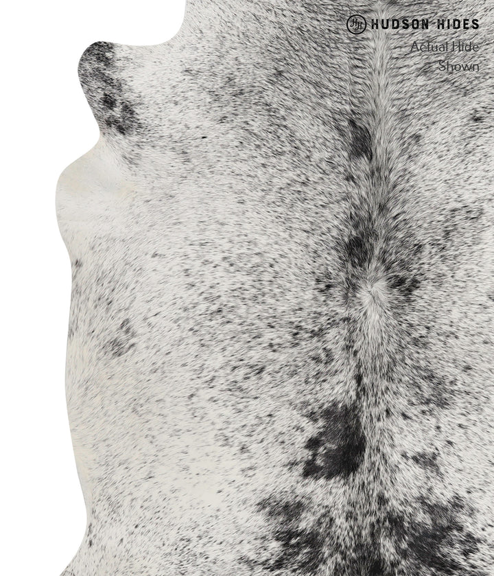 Salt and Pepper Black Large Brazilian Cowhide Rug 6'4"H x 5'4"W #82721 by Hudson Hides