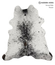 Salt and Pepper Black Large Brazilian Cowhide Rug 6'5"H x 5'10"W #82730 by Hudson Hides