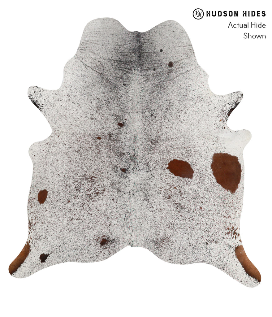 Salt and Pepper Brown Large Brazilian Cowhide Rug 6'4"H x 5'10"W #83097 by Hudson Hides