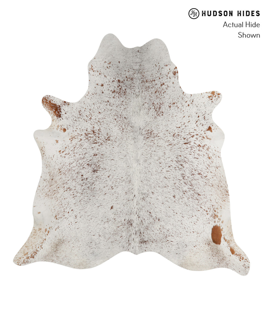 Salt and Pepper Brown X-Large Brazilian Cowhide Rug 6'8"H x 6'6"W #83109 by Hudson Hides