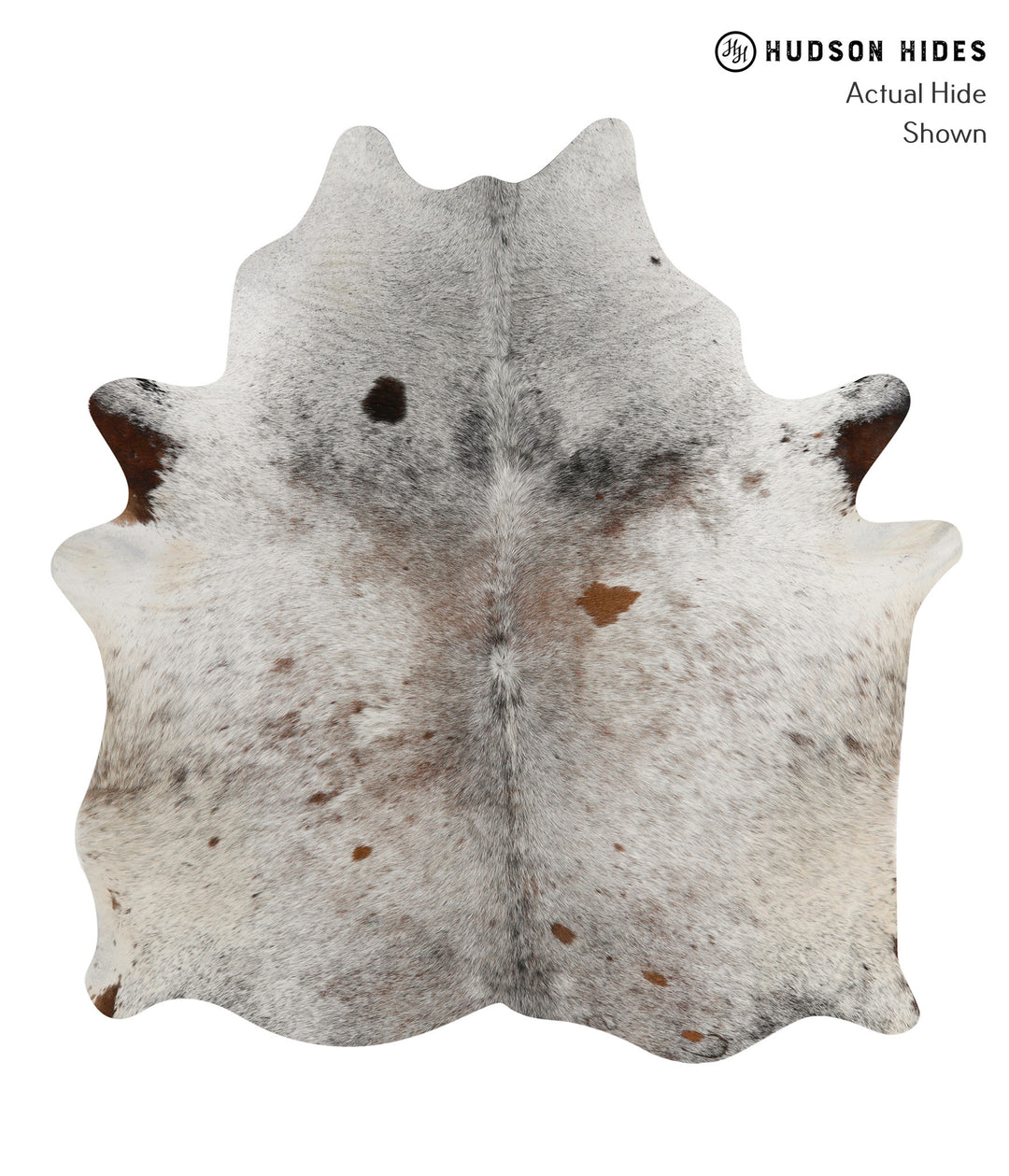 Salt and Pepper Brown Large Brazilian Cowhide Rug 6'3"H x 6'1"W #83110