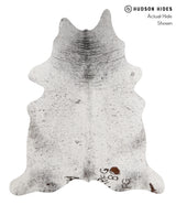 Salt and Pepper Brown X-Large Brazilian Cowhide Rug 7'8"H x 6'4"W #83116 by Hudson Hides