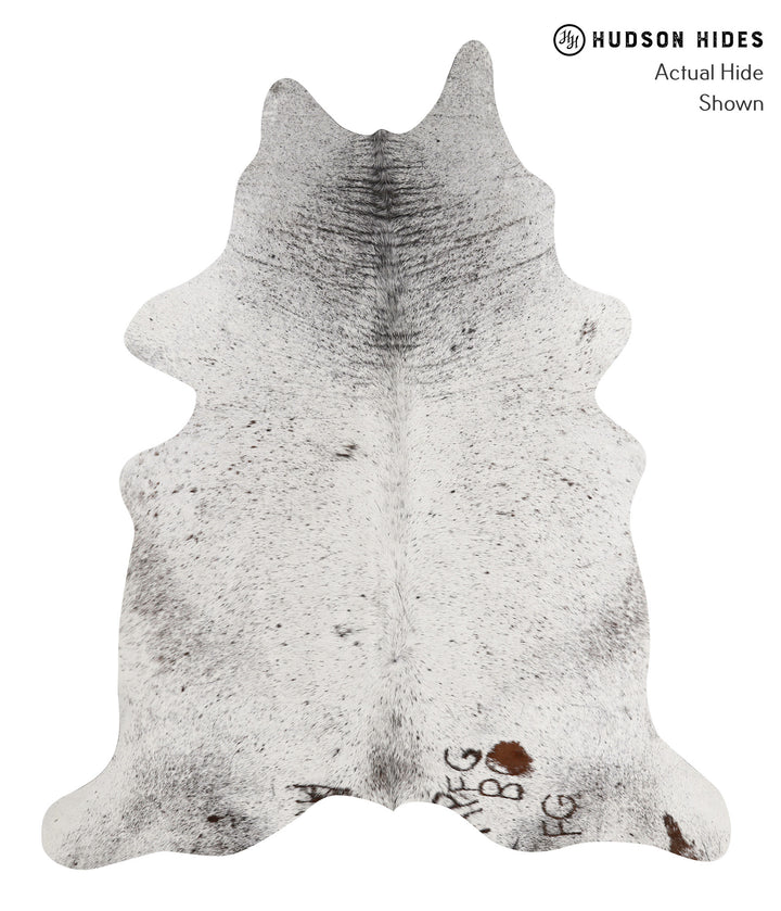 Salt and Pepper Brown X-Large Brazilian Cowhide Rug 7'8"H x 6'4"W #83116 by Hudson Hides